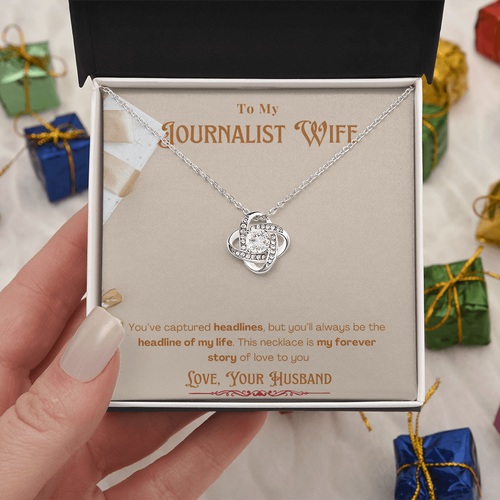 To My Journalist Wife  Personalized Message card Anniversary Necklace
