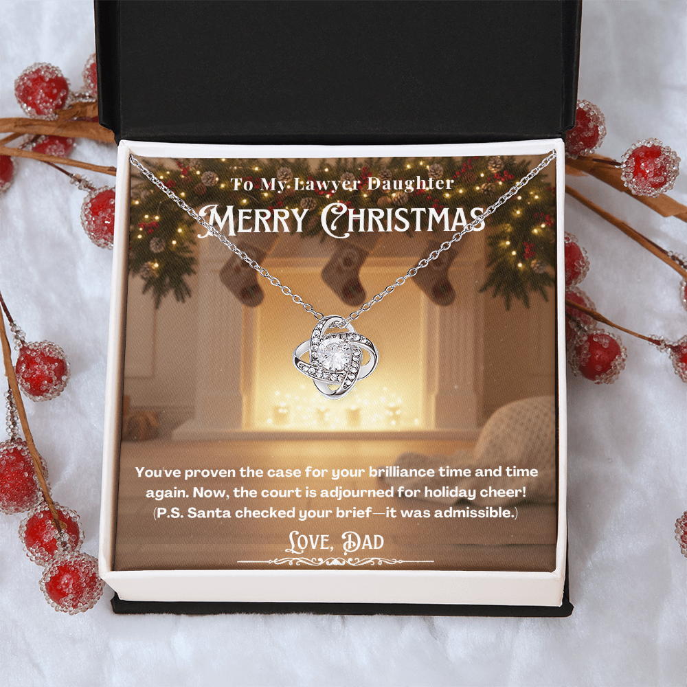 To My Lawyer Daughter Message Card  Christmas Necklace | Lawyer Daughter Christmas Gift