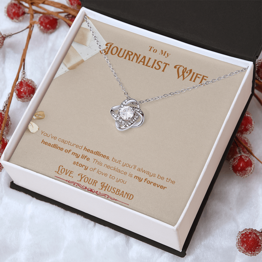 To My Journalist Wife  Personalized Message card Anniversary Necklace