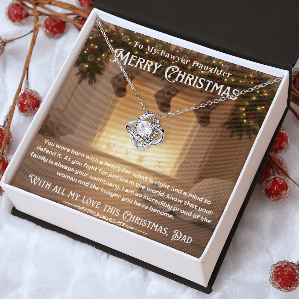 To My Lawyer Daughter Message Card Christmas Necklace Gift | Lawyer Daughter Christmas Gift