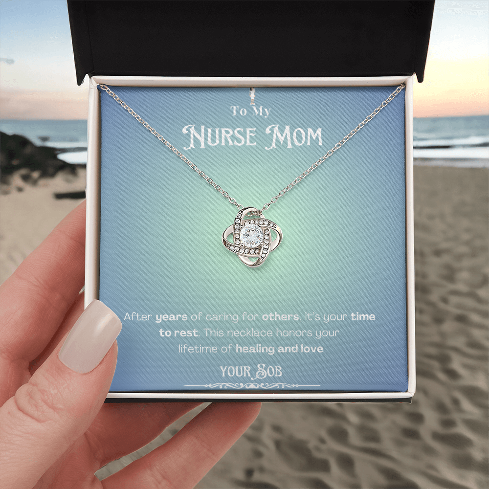 To My Retired Nurse Mom- Personalized Message Card Keepsake Necklace