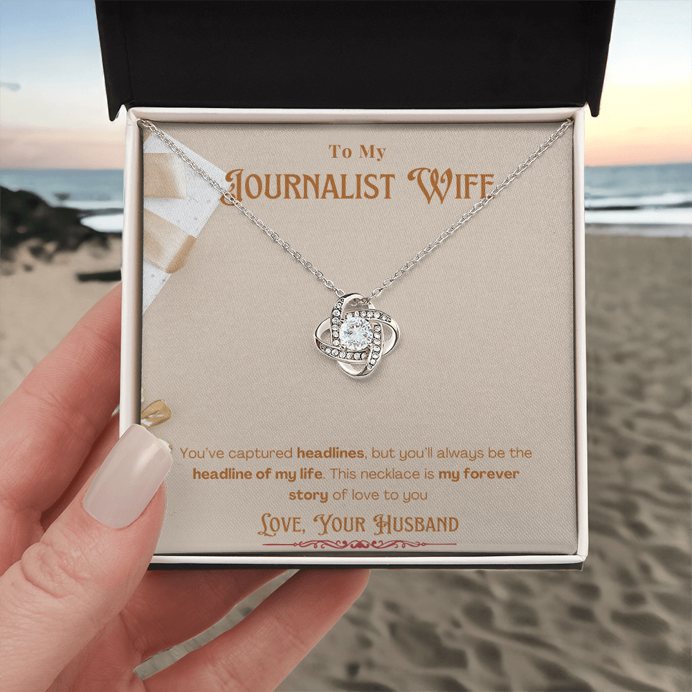 To My Journalist Wife  Personalized Message card Anniversary Necklace