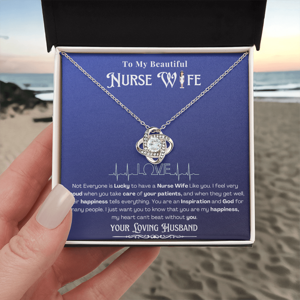 Happy Birthday To my Nurse Wife-Custom Message card Necklace | Nurse wife Gifts