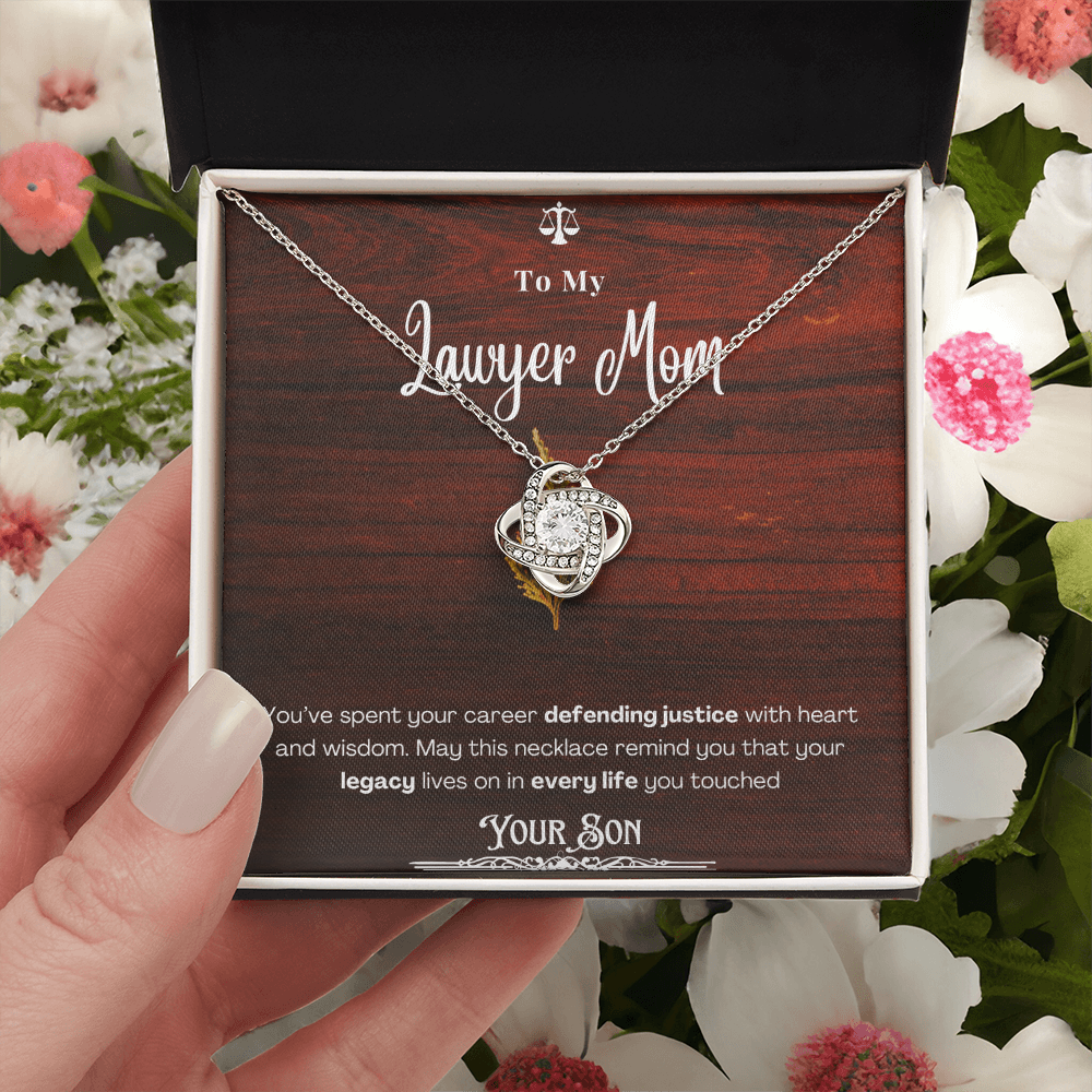 To My Mom, The Retired Lawyer – Custom Necklace with Keepsake Card