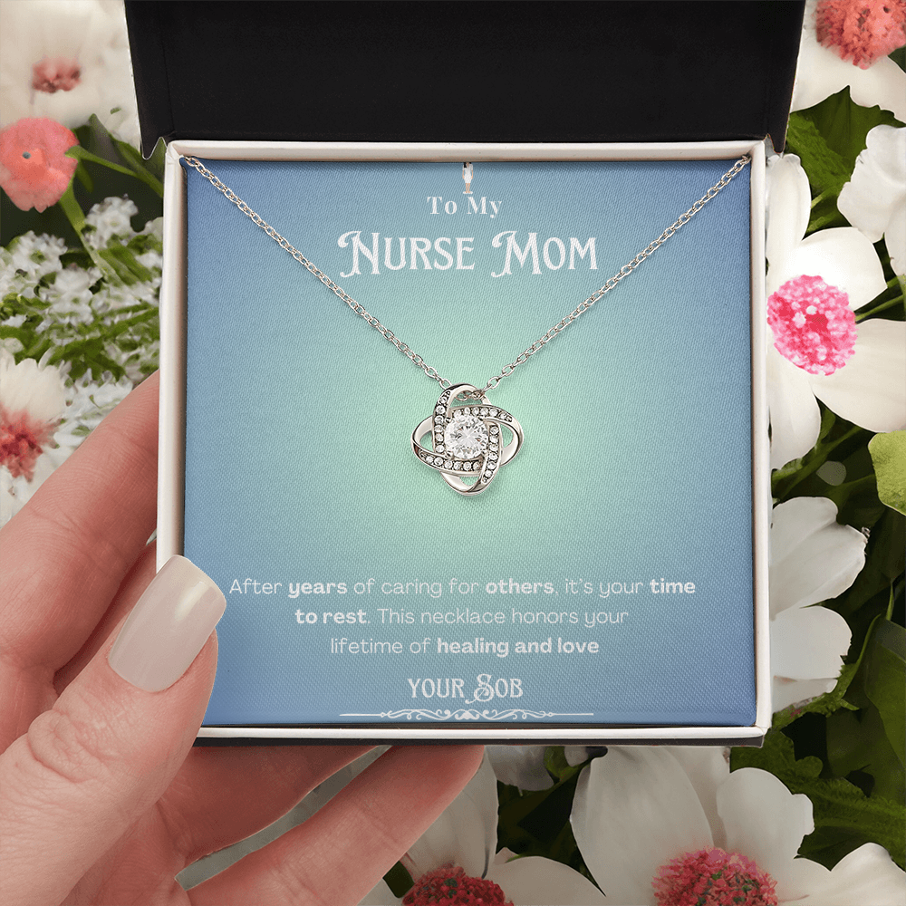 To My Retired Nurse Mom- Personalized Message Card Keepsake Necklace