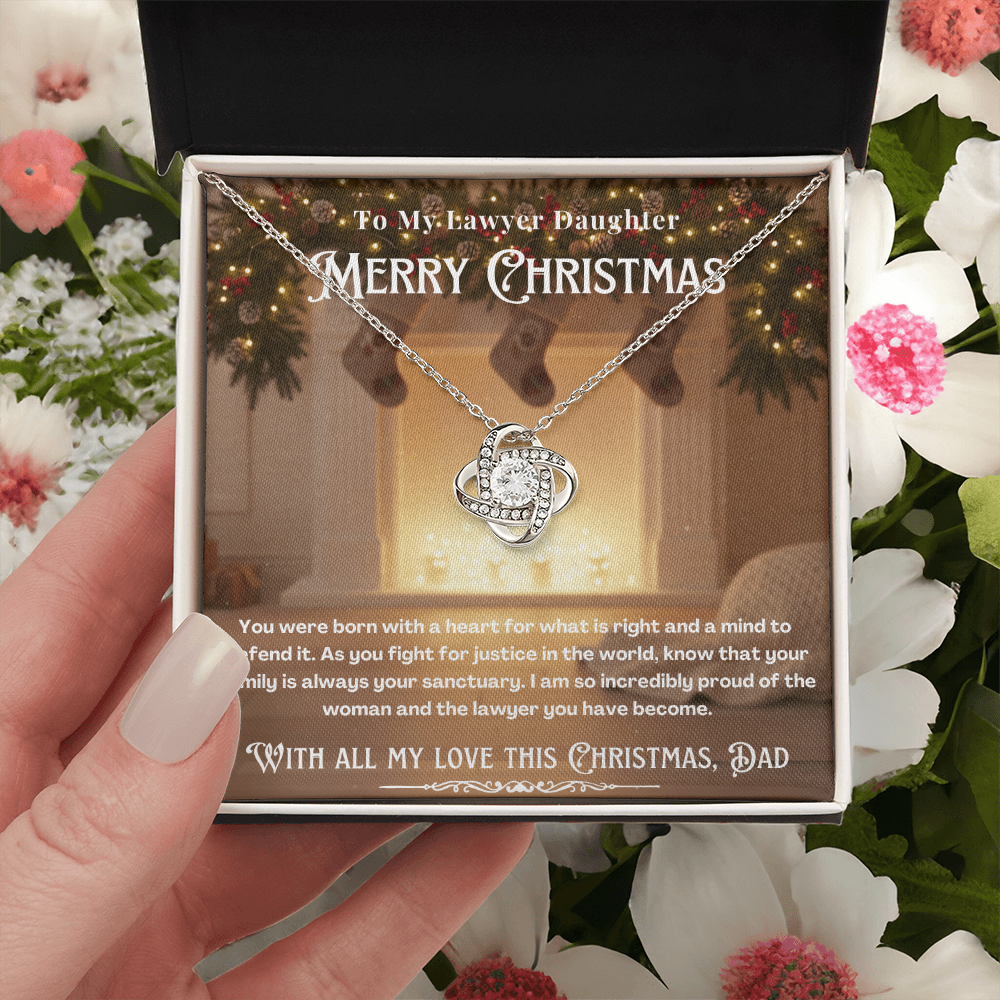 To My Lawyer Daughter Message Card Christmas Necklace Gift | Lawyer Daughter Christmas Gift