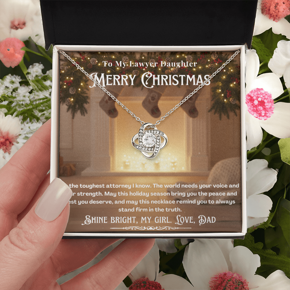 To My Lawyer Daughter Message Card Christmas Necklace | Lawyer Daughter Christmas Gift