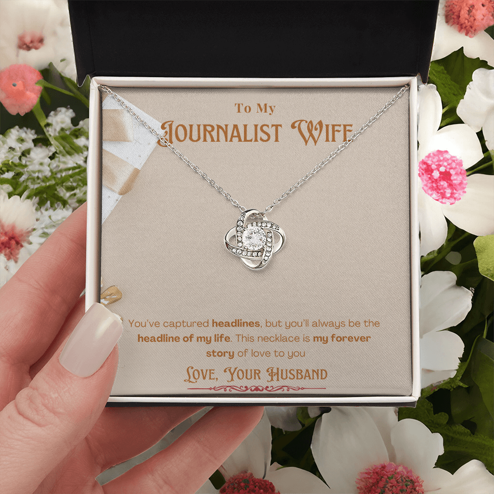 To My Journalist Wife  Personalized Message card Anniversary Necklace