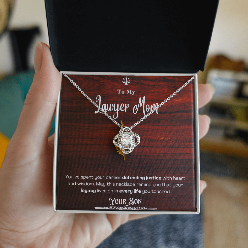 To My Mom, The Retired Lawyer – Custom Necklace with Keepsake Card