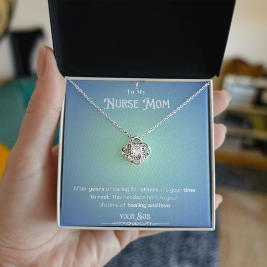 To My Retired Nurse Mom- Personalized Message Card Keepsake Necklace