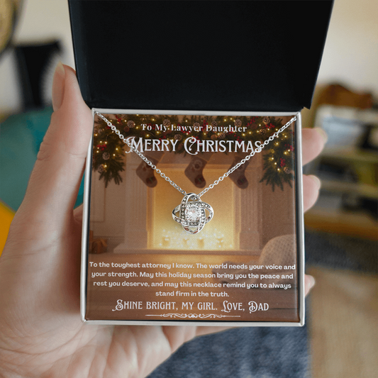 To My Lawyer Daughter Message Card Christmas Necklace | Lawyer Daughter Christmas Gift