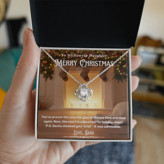 To My Lawyer Daughter Message Card  Christmas Necklace | Lawyer Daughter Christmas Gift