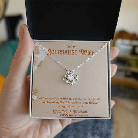 To My Journalist Wife  Personalized Message card Anniversary Necklace
