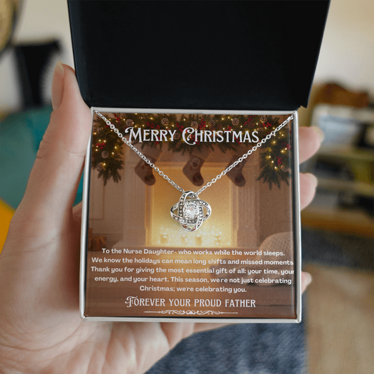 To My Nurse Daughter Message Card Christmas Necklace Gift | Nurse Daughter Gift