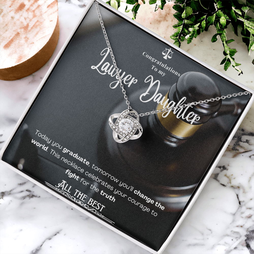 To My Lawyer Daughter– Personalized Message Card Necklace