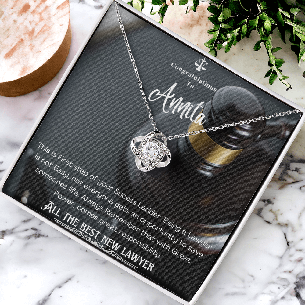 New Lawyer Message Card Necklace Gift