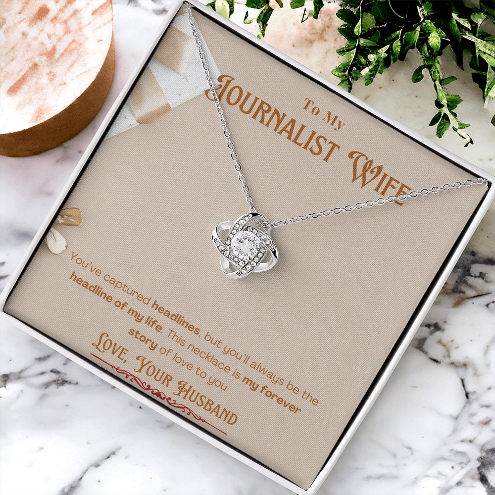 To My Journalist Wife  Personalized Message card Anniversary Necklace