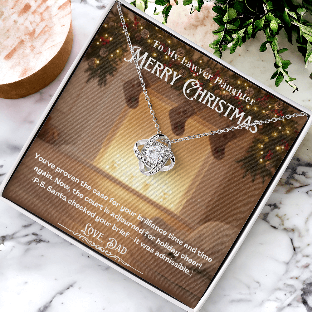 To My Lawyer Daughter Message Card  Christmas Necklace | Lawyer Daughter Christmas Gift