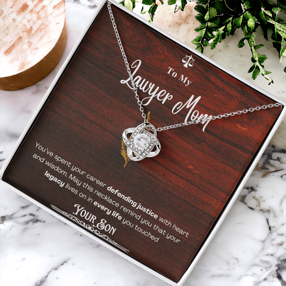 To My Mom, The Retired Lawyer – Custom Necklace with Keepsake Card
