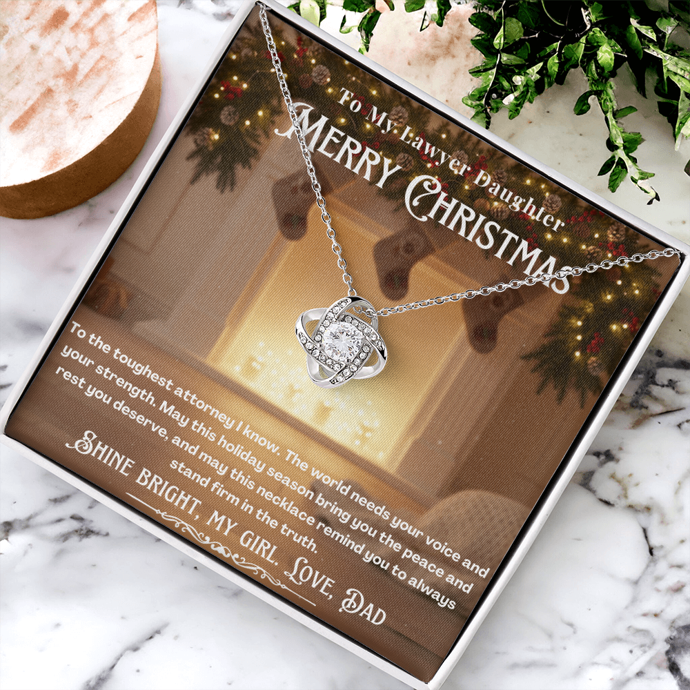 To My Lawyer Daughter Message Card Christmas Necklace | Lawyer Daughter Christmas Gift