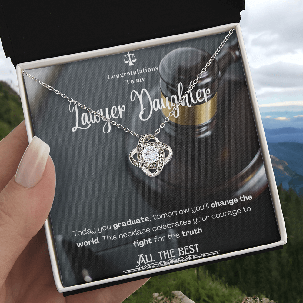 To My Lawyer Daughter– Personalized Message Card Necklace