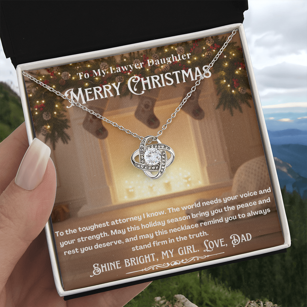 To My Lawyer Daughter Message Card Christmas Necklace | Lawyer Daughter Christmas Gift