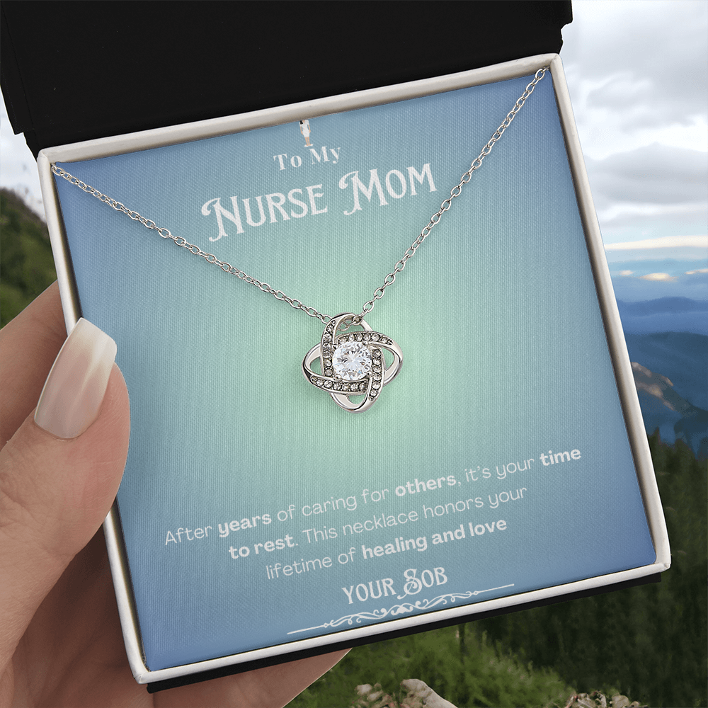 To My Retired Nurse Mom- Personalized Message Card Keepsake Necklace