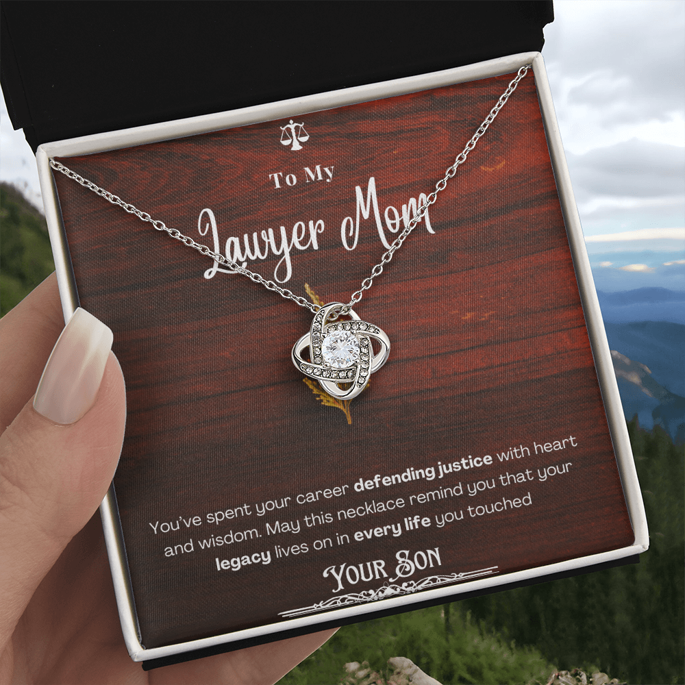 To My Mom, The Retired Lawyer – Custom Necklace with Keepsake Card