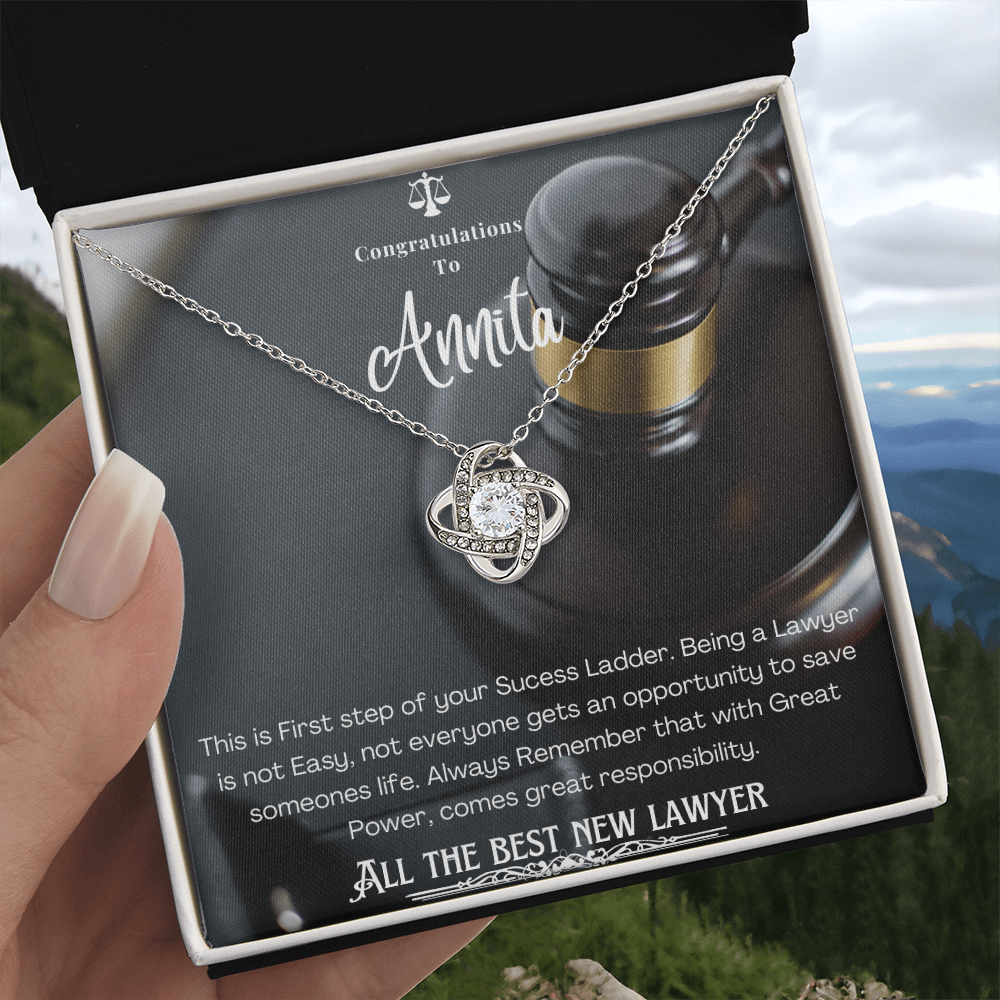New Lawyer Message Card Necklace Gift