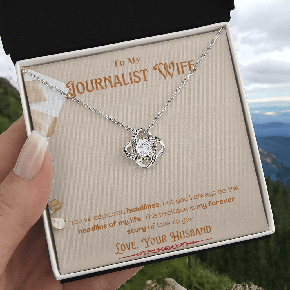 To My Journalist Wife  Personalized Message card Anniversary Necklace