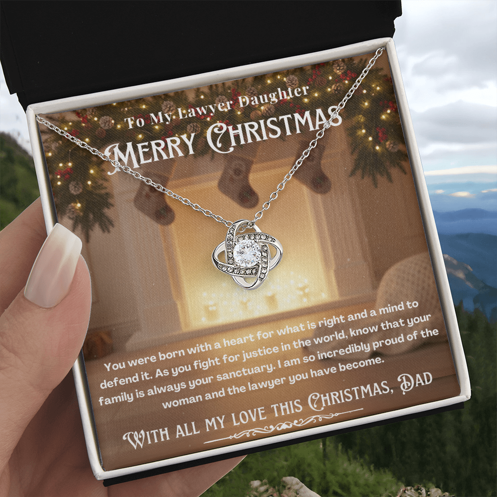 To My Lawyer Daughter Message Card Christmas Necklace Gift | Lawyer Daughter Christmas Gift