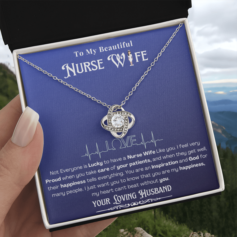 Happy Birthday To my Nurse Wife-Custom Message card Necklace | Nurse wife Gifts