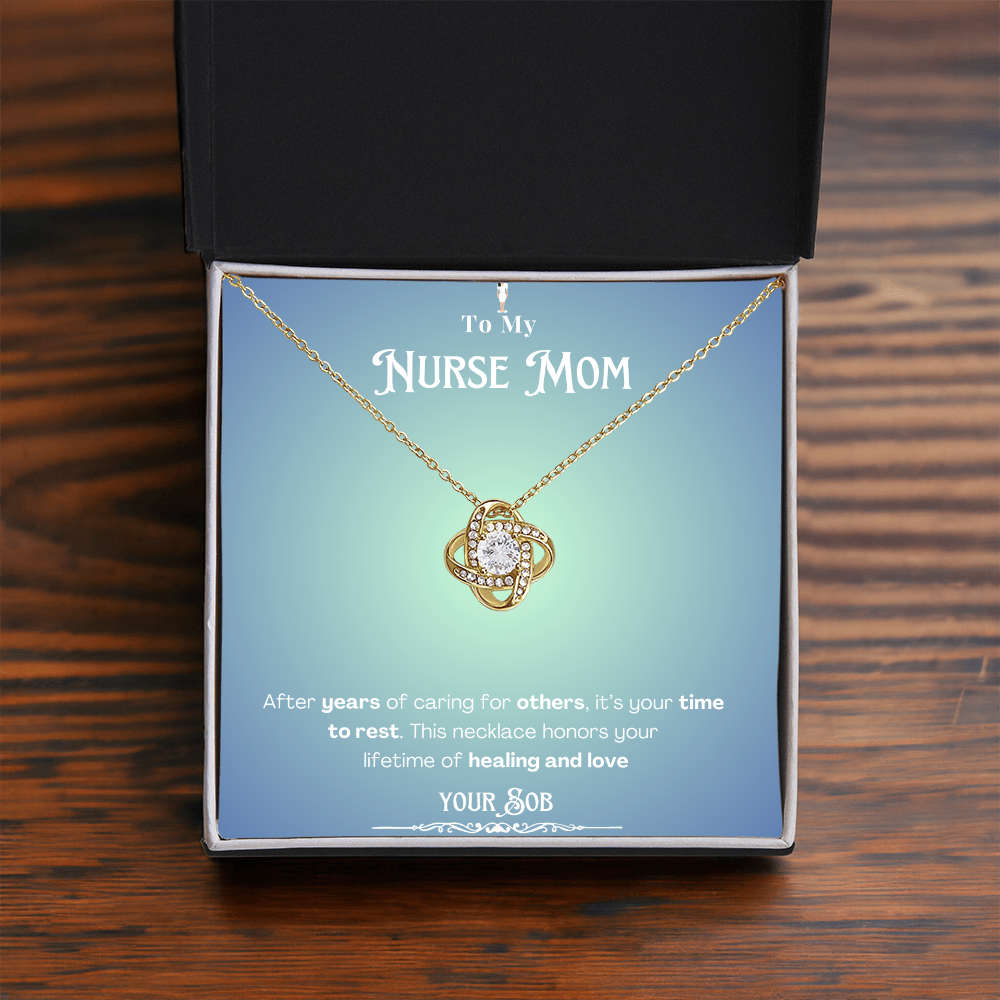 To My Retired Nurse Mom- Personalized Message Card Keepsake Necklace