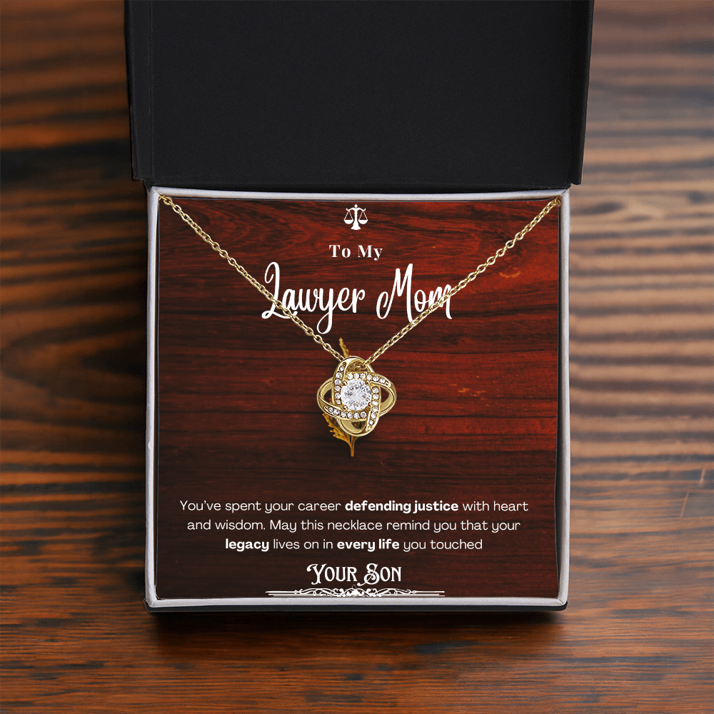 To My Mom, The Retired Lawyer – Custom Necklace with Keepsake Card