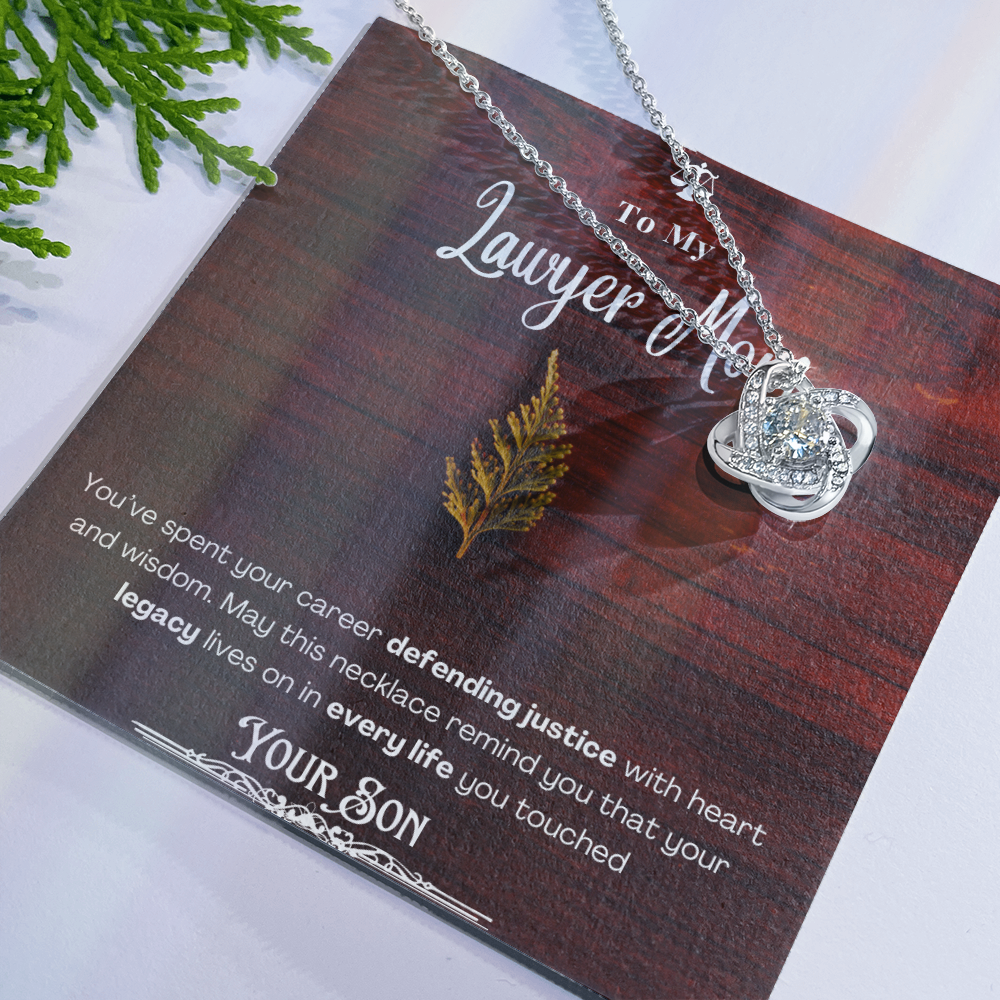 To My Mom, The Retired Lawyer – Custom Necklace with Keepsake Card