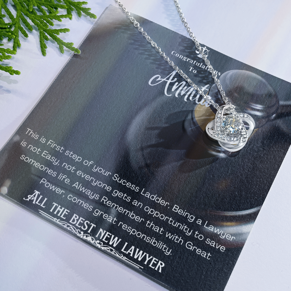 New Lawyer Message Card Necklace Gift