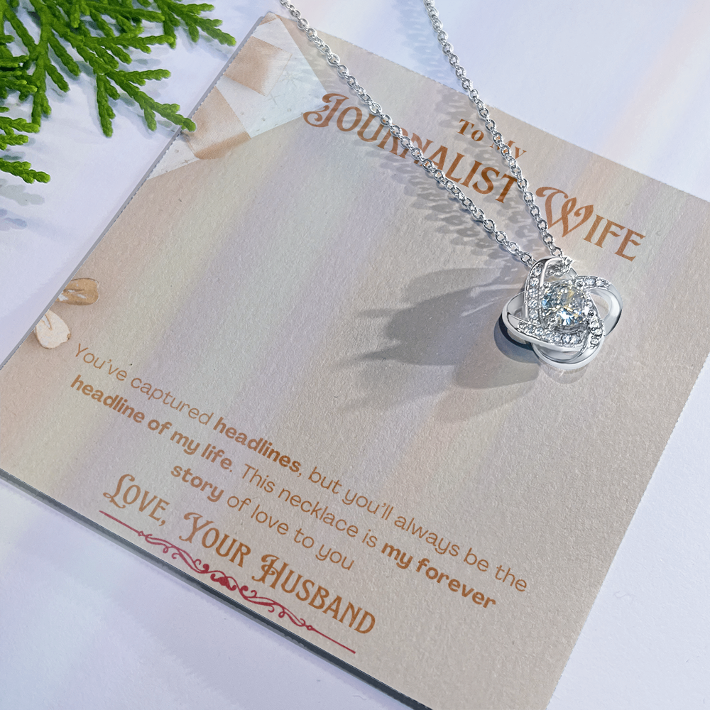 To My Journalist Wife  Personalized Message card Anniversary Necklace