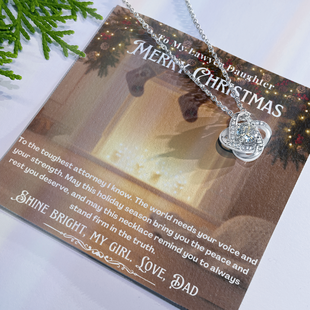 To My Lawyer Daughter Message Card Christmas Necklace | Lawyer Daughter Christmas Gift