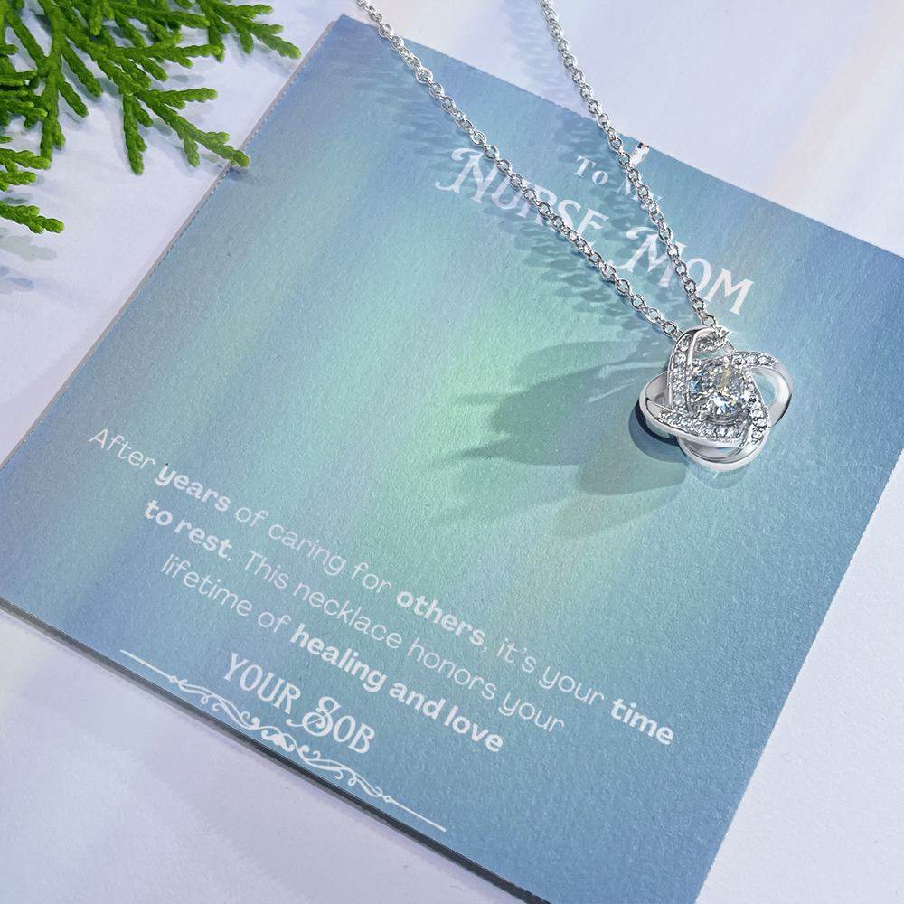 To My Retired Nurse Mom- Personalized Message Card Keepsake Necklace