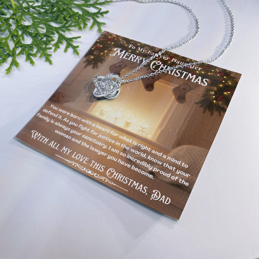 To My Lawyer Daughter Message Card Christmas Necklace Gift | Lawyer Daughter Christmas Gift