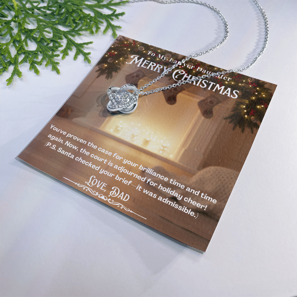 To My Lawyer Daughter Message Card  Christmas Necklace | Lawyer Daughter Christmas Gift