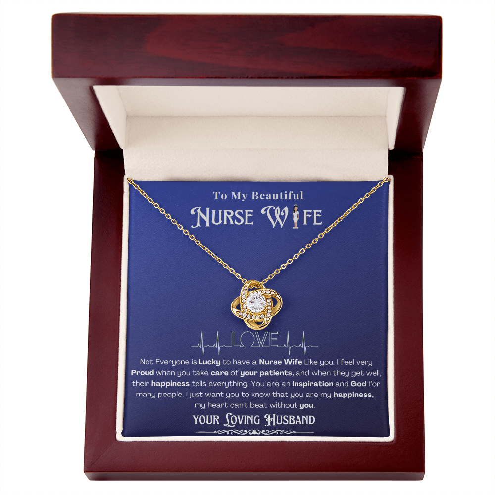 Happy Birthday To my Nurse Wife-Custom Message card Necklace | Nurse wife Gifts