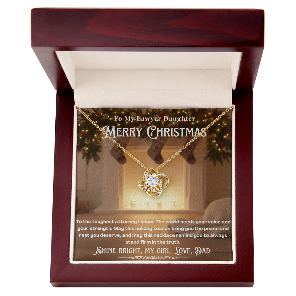 To My Lawyer Daughter Message Card Christmas Necklace | Lawyer Daughter Christmas Gift