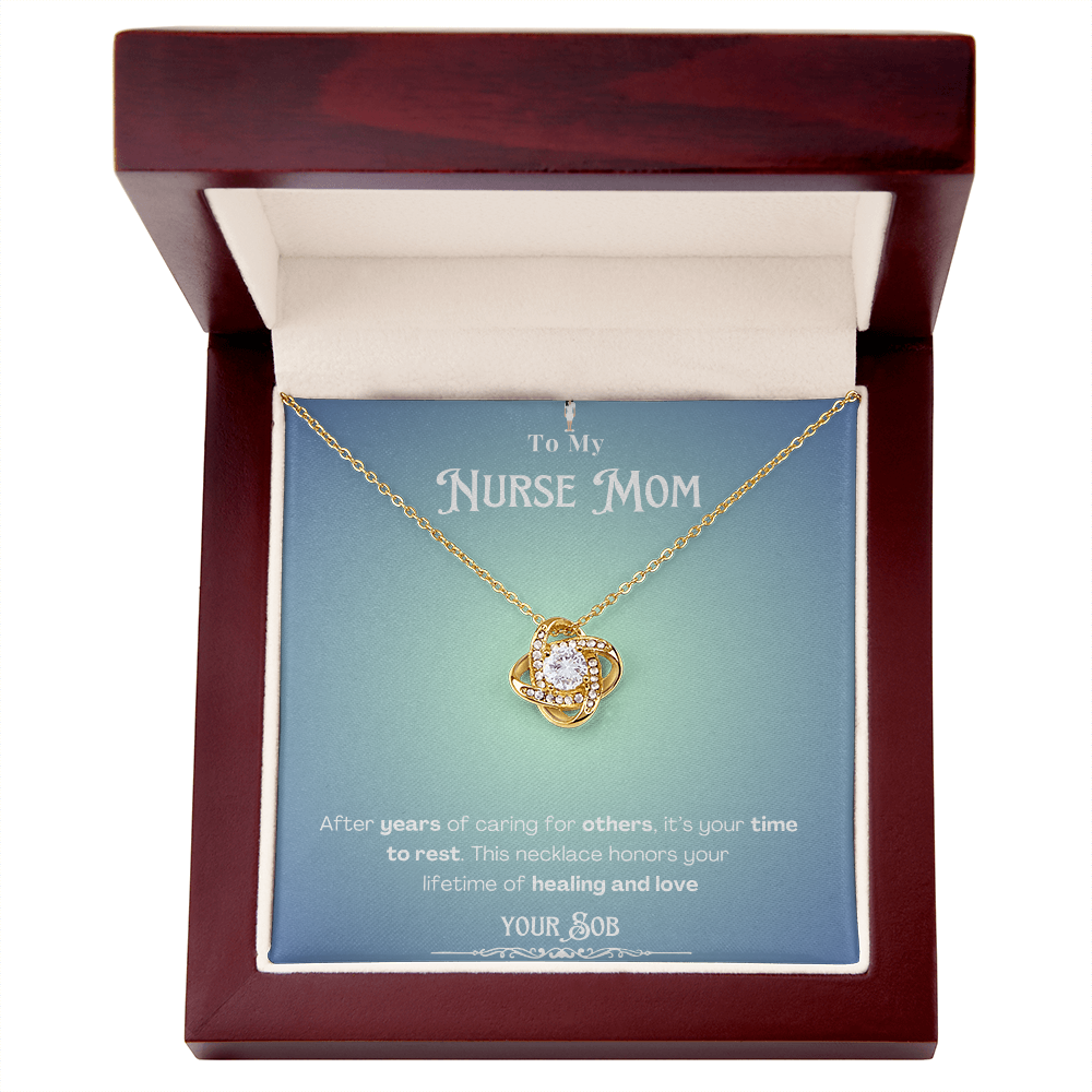 To My Retired Nurse Mom- Personalized Message Card Keepsake Necklace