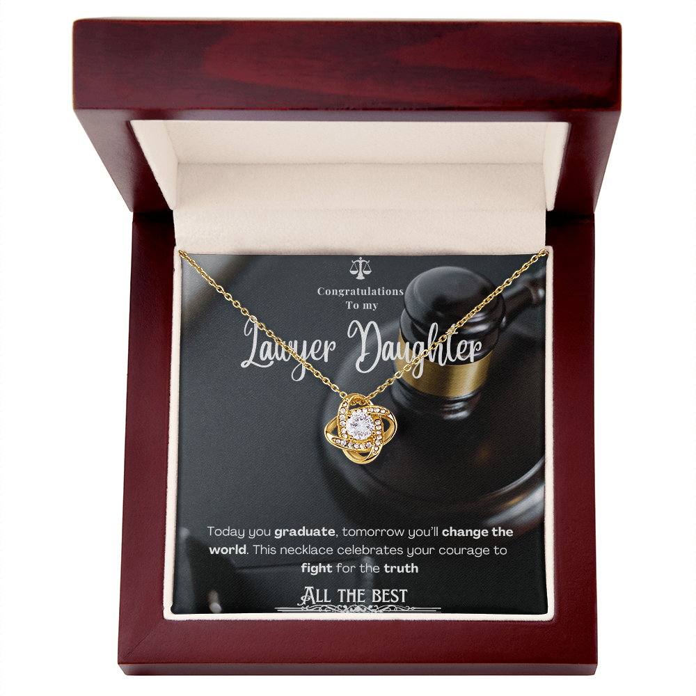 To My Lawyer Daughter– Personalized Message Card Necklace
