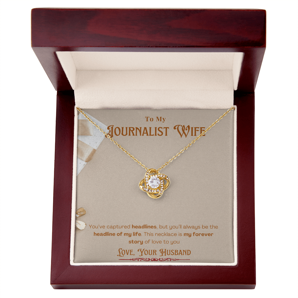 To My Journalist Wife  Personalized Message card Anniversary Necklace