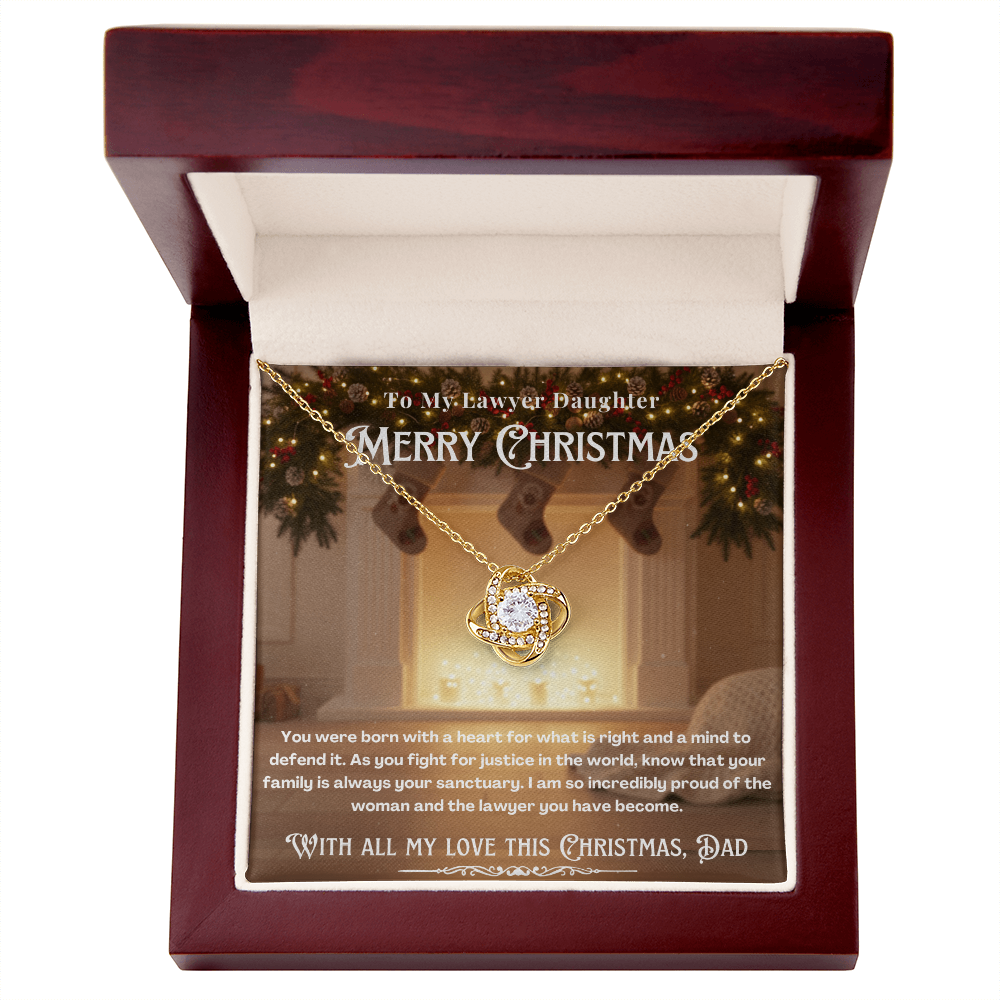To My Lawyer Daughter Message Card Christmas Necklace Gift | Lawyer Daughter Christmas Gift