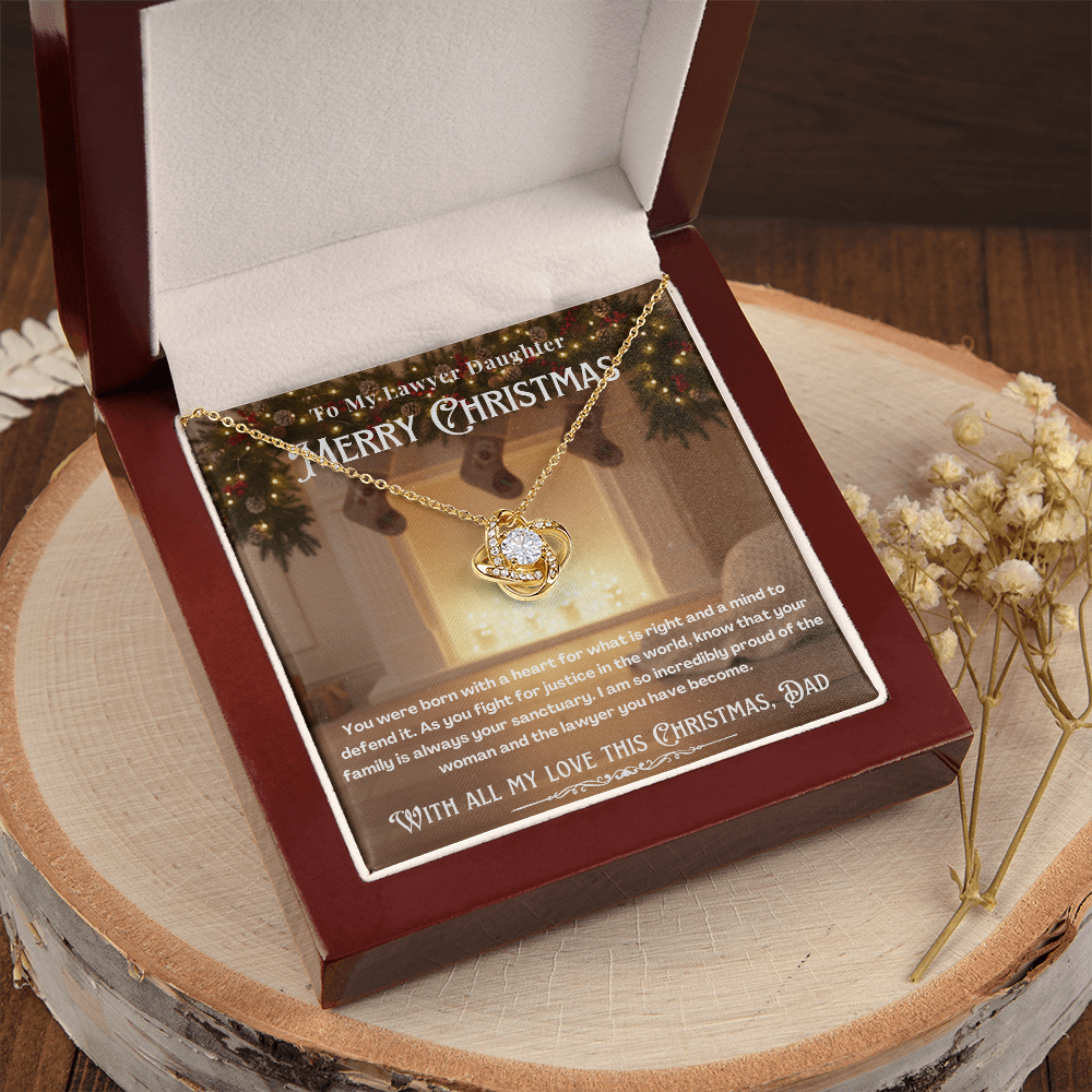 To My Lawyer Daughter Message Card Christmas Necklace Gift | Lawyer Daughter Christmas Gift