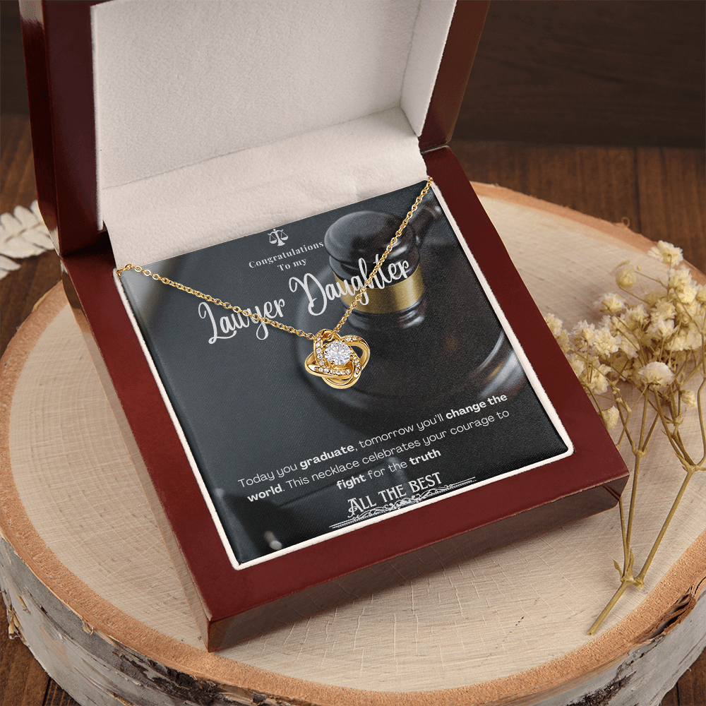To My Lawyer Daughter– Personalized Message Card Necklace