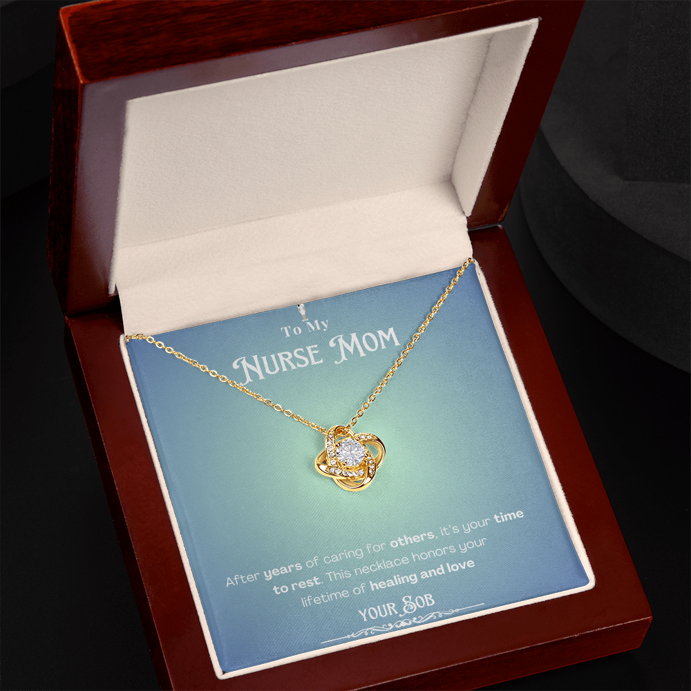 To My Retired Nurse Mom- Personalized Message Card Keepsake Necklace